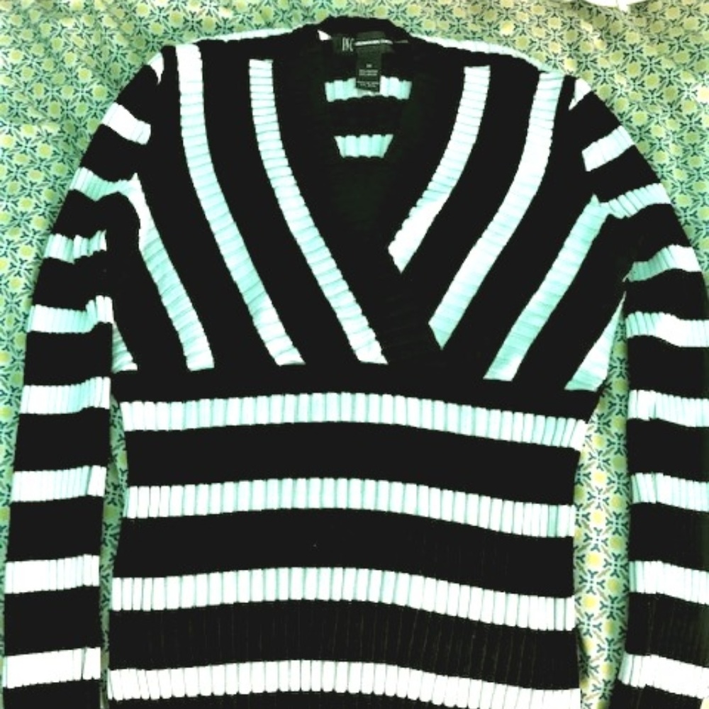 Inc. Black and White Sweater